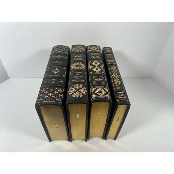 Lot Of 4 Franklin Library Full Leather Books Vintage Decor Collectible Hardcover - Picture 2 of 6